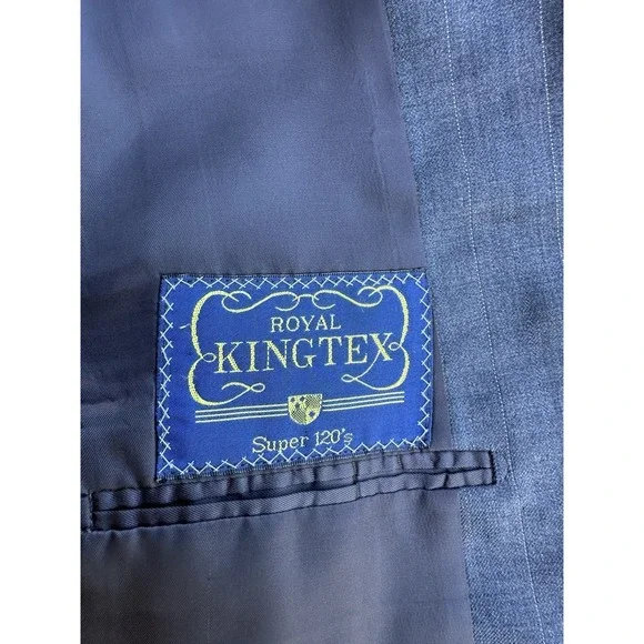 Lord's Tailor Custom Tailored Sport Coat Gray Pinstripe Super 120's Wool 44R